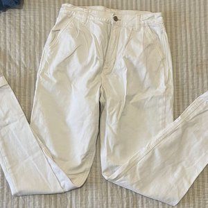 White Pleated American Eagle Mom Jeans